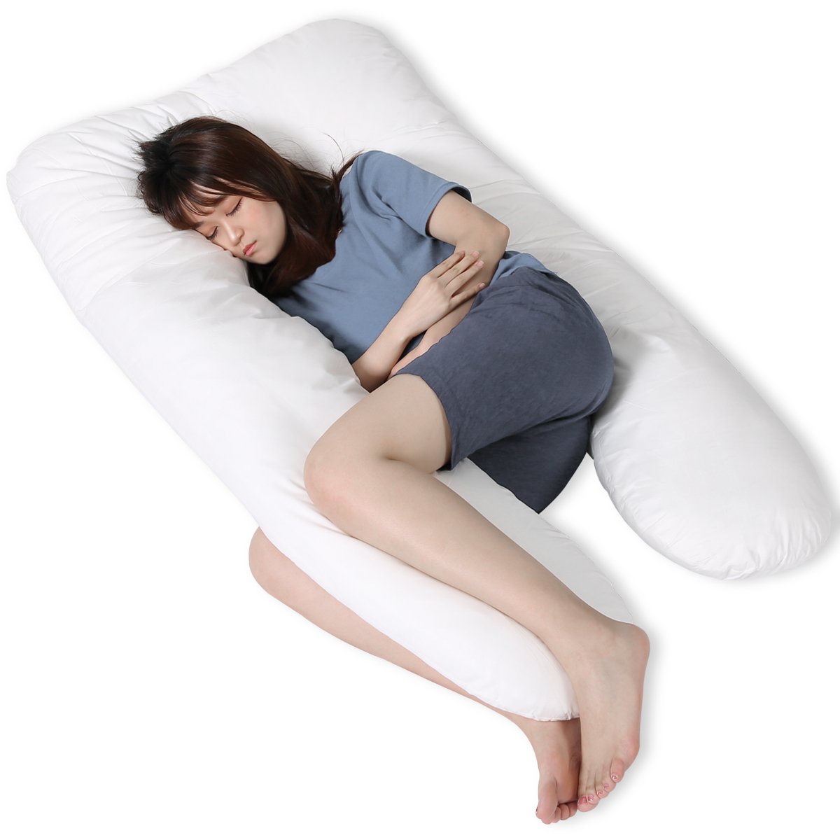 Homfy Pregnancy Pillow 140x78 Cm U Shaped Body Pillow Soft
