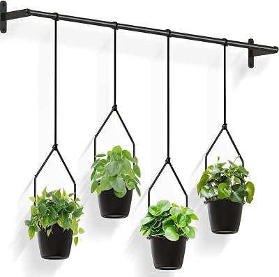 Mutool Hanging Plant Pots 4 Pack Melamine Planters Wall Ceiling Hanger