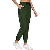 Womens Joggers with Pockets Waterproof Cargo Hiking Pants UPF 50+ Lightweight Quick Dry for Workout Travel HH24012