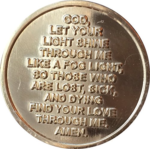 Fog Light Prayer Lighthouse Clean Bronze Medallion Chip - Recoverychip