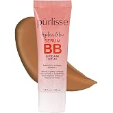 pūrlisse Ageless Glow Serum BB Cream SPF 40 - Glowy Tinted Moisturizer with SPF - Korean Skin Care Formula with Vitamin C &amp; Bakuchiol to Firm, Brighten &amp; Even Skin - Deep (1.4 oz)