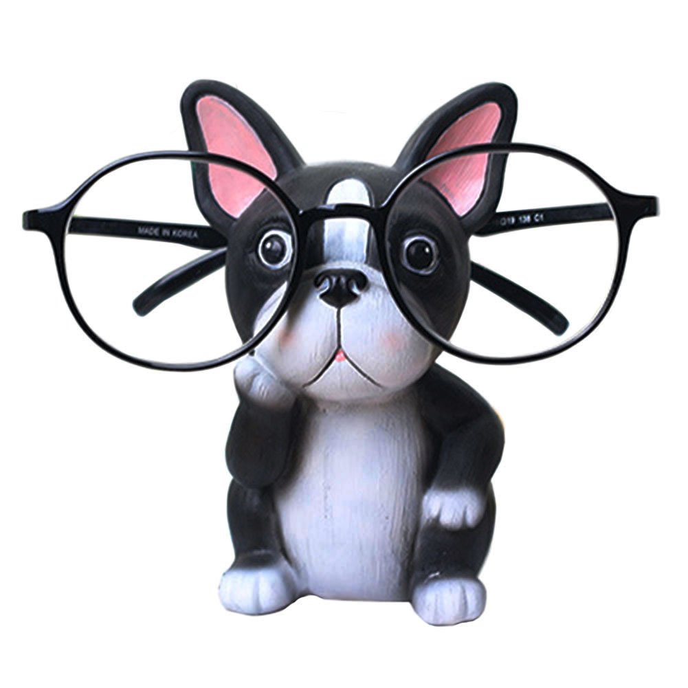 Puppy Glasses Holder Stand Eyeglass Retainers Sunglasses Display Cute Animal Design Gift (Black)