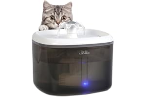 LABEKA Cat Water Fountain, 84oz/2.5L Pet Water Fountain for Drinking with LED Light, Automatic Cats Dogs Water Dispenser Bowl with Replacement Filters, W01