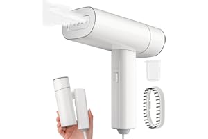 Clothes Steamer, Yabano Foldable 1200W Travel Garment Steamer Iron for Clothes with 140ml Tank for Home, Office and Travel, Handheld Fabric Steamer (White)