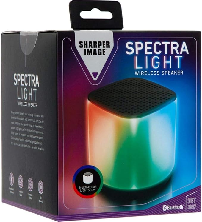 sharper image rainbow lightshow wireless speaker