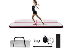 COVERONICS Air Gymnastics Training Mats - 10FT/13FT/16FT Inflatable Gymnastics Mats Tumble Track with Electric Pump & Storage Bag for Gymnastics Training/Home&Outdoor Use/Cheerleading/Yoga/Water