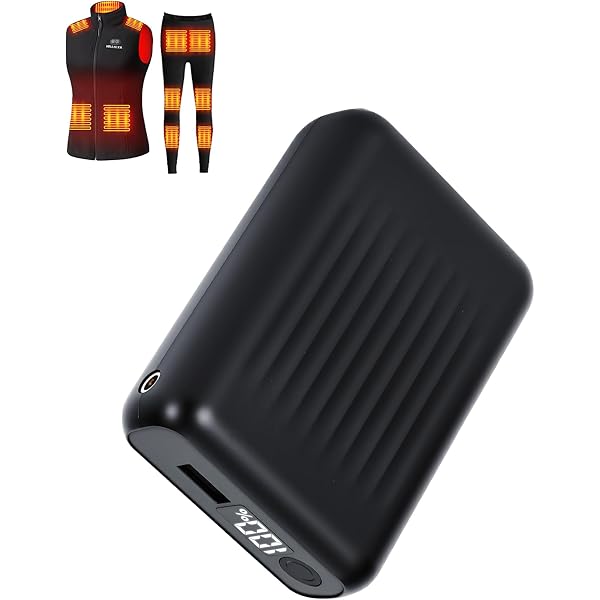 7.4V 20000mAh Heated Vest Battery Pack - Compatible With ORORO & Venustas, LED Display, DC/USB/Type-C Output