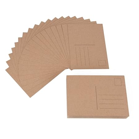 ewtshop® 100 blanko Postkarten aus Kraftpapier, Format A6, perfekt zum kreativen Basteln bemalen, als Grußkarte, Geburtstagsk