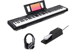 AODSK Weighted Piano 88-Key Beginner Digital Piano,Full Size Weighted keyboard with Hammer Action,with Sustain Pedal,15W Ster