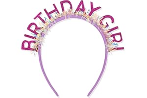 CIEHER Purple Birthday Girl Headband Birthday Crown for Women Girls