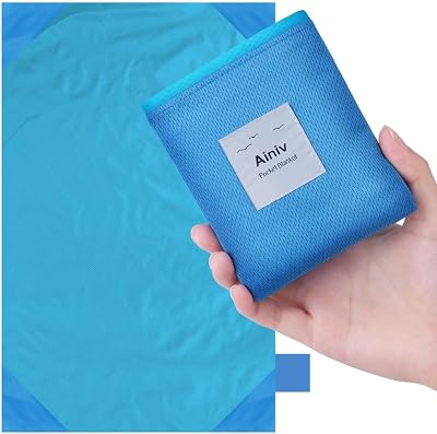 Ainiv Picnic Blanket Mini Pocket Beach Mat 110x140 cm Foldable Lightweight
