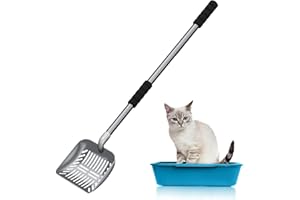 OUSCENE Cat Litter Scoop,Metal Long Handle Litter Scooper,Heavy Duty Cats Pooper Pet Poop Shovel