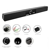 LONPOO 10W Mini Usb Soundbar Speaker Home Theater System With Mic Earphone Output For PC/Smart Phone/Small Tv/Portable Audio Players