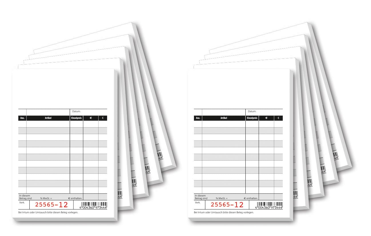 Sigel KC620 Receipt Book, 2 Box, with Addition Page Pack of 10