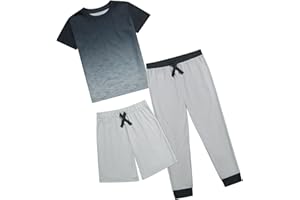 US Angels Boys Pajamas Set, 3-Piece Boys’ Sleepwear Pjs, Loose Fit, Soft, Breathable, Teens and Kids - Size 7-8, 10-12, 14-16