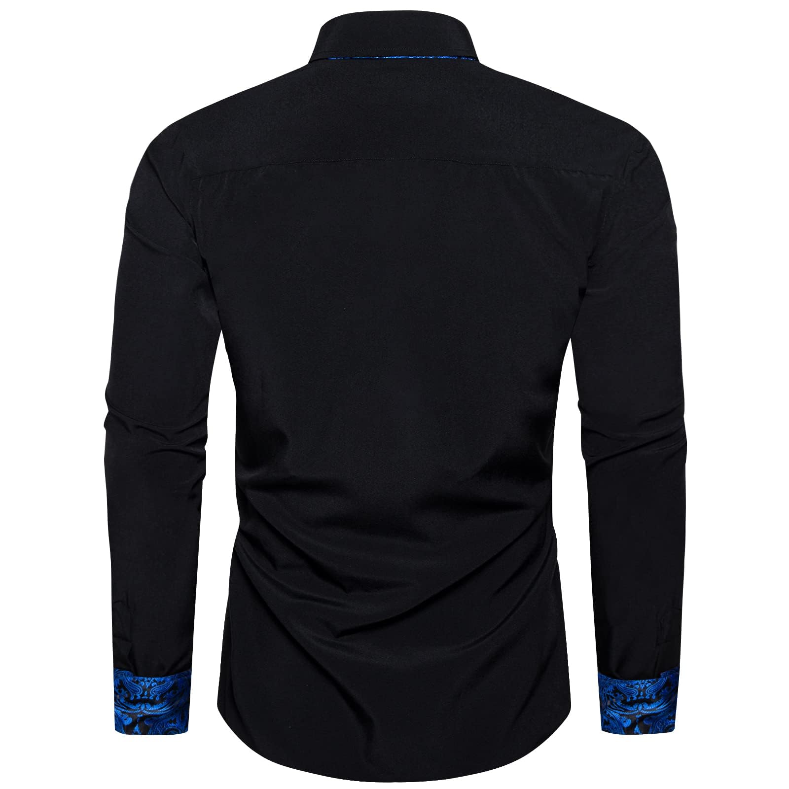 DiBanGu Men's Dress Shirt Long Sleeve Casual Button Down Shirts Regular Fit Inner Contrast Shirt for Business Party