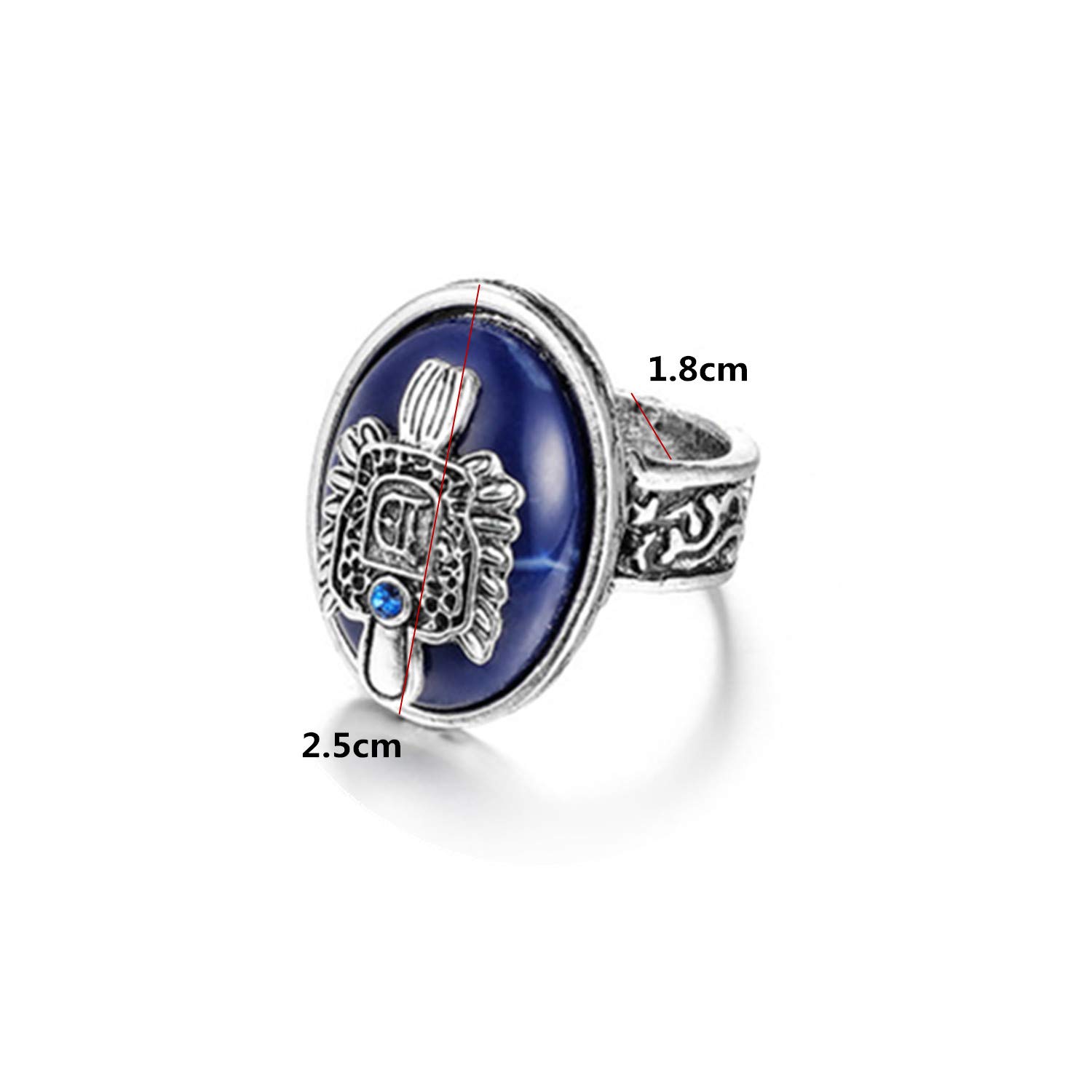 PPX Daywalking Katherine Necklace Pendant Charm Necklace-Royal Blue and Vampire Daylight Walking Signet Damon's Ring for Fans, with Transparent Box