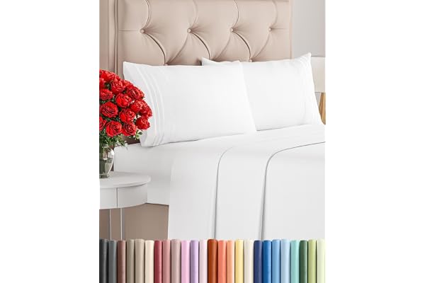 Queen Size 4 Piece Sheet Set - Comfy Breathable & Cooling Sheets - Hotel Luxury Bed Sheets for Women & Men - Deep Pockets, Ea