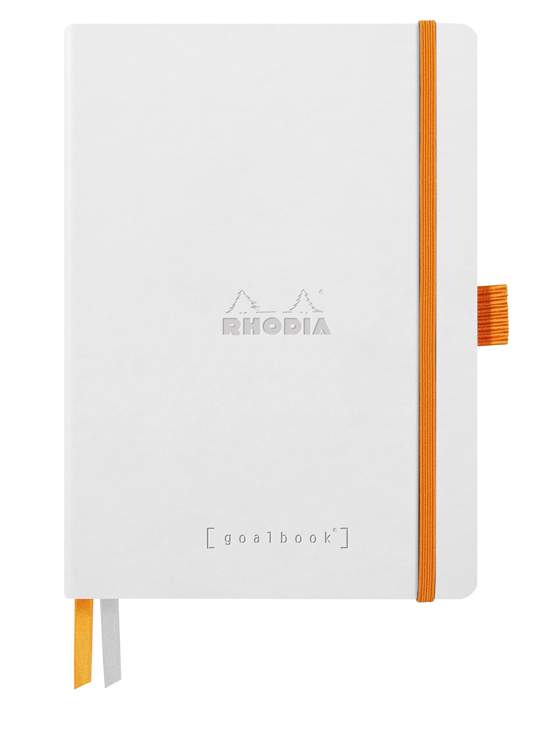 RHODIA 117815C - Flexible Notebook Journal Goalbook White - A5 14.8 x 21 cm - Dotted - 240 pages Ivory 90 gsm paper - 2 Ribbons, Elastic Closure - Leatherette — image 1