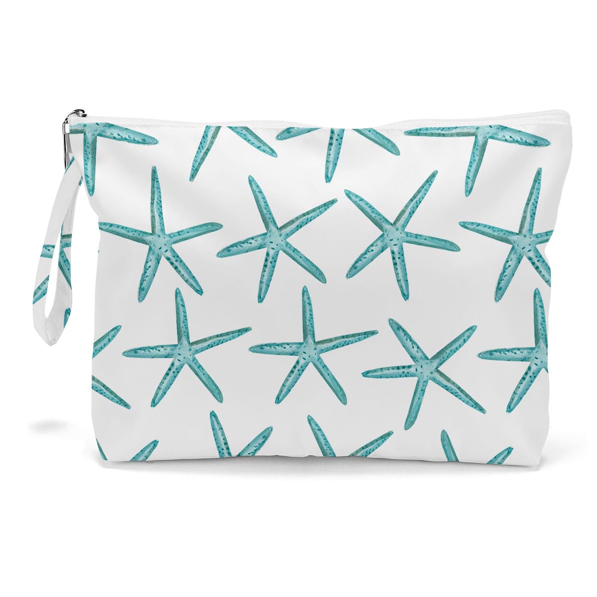 Photo 1 of Fokongna Wet Dry Bag for Travel, Makeup, Swimsuit, Beach, Pool, Diapers, Yoga, Gym Clothes - Zipper Pouch for Women, Sister, Friends - Ocean Sea Shells Starfish Design
