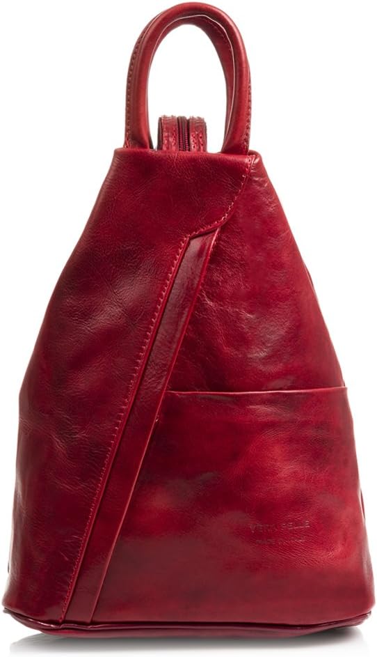 FIRENZE ARTEGIANI. Woman Geunine Leather Backpack Handbag. Backpack Handbag Leather .Made in Italy. Genuine Italian LEATHER24x31x15 cm. Color: Garnet