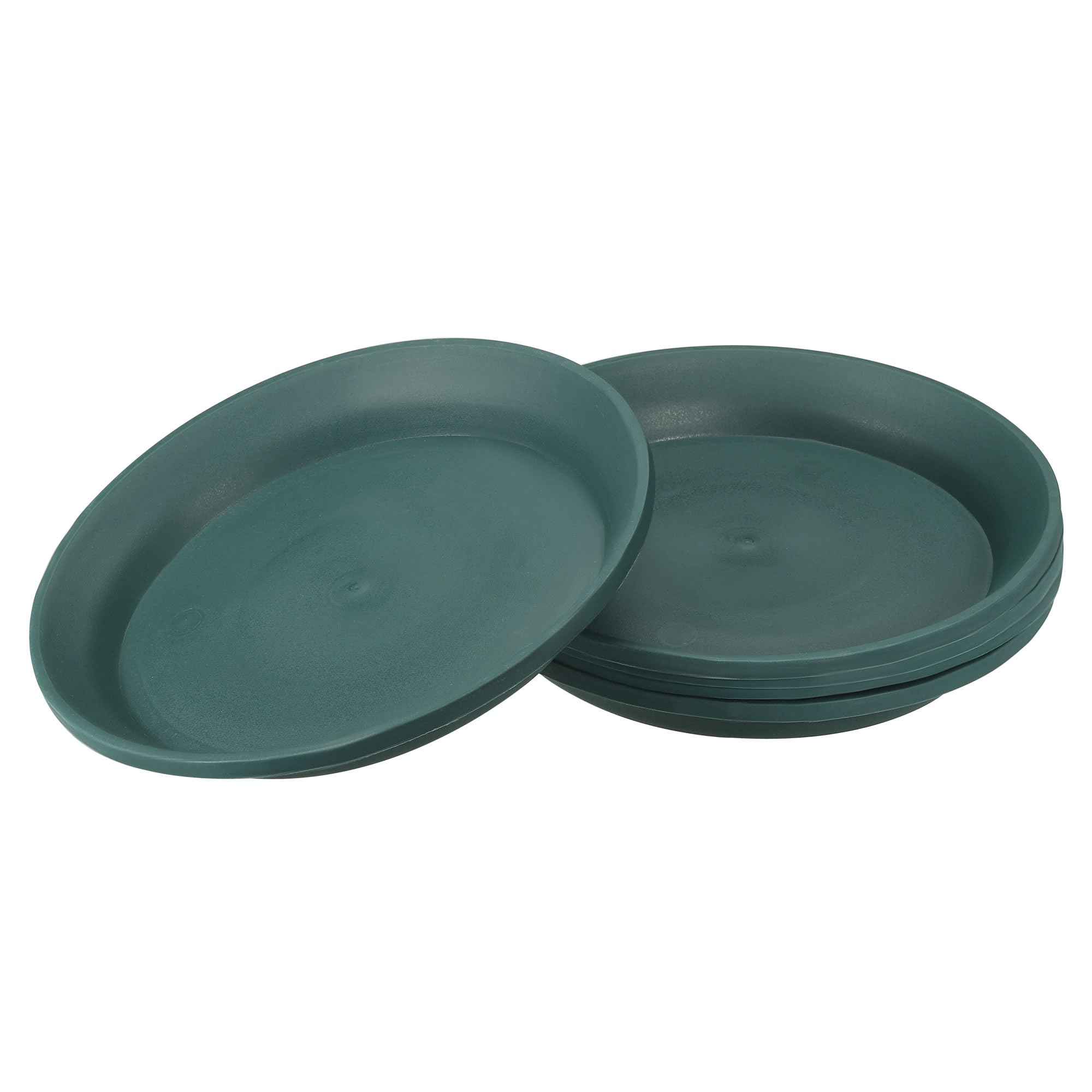M METERXITY 5 Pack Planter Saucers - Plastic Plant Tray Flowerpot Drip Trays Round Apply to Outdoor/Garden (7 Inch/ 18cm, Green)
