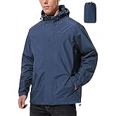 UIQUR Mens Lightweight Rain Jacket Waterproof Windbreaker Packable Rain Coat with Hood for Golf Running Hiking Travel