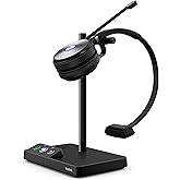 Yealink WH62 Mono Teams Wireless Noise Canceling Headset - Connects and Works with USB Enabled Desk Phones, Computers and Sof