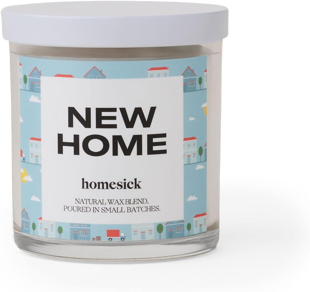 Candles & Holders - Homesick Premium Scented Candle, New Home - Scents of Jasmine, Cedarwood, 7.5 oz, 30-35 Hour Burn, Gifts, Soy Blend Candle Home Decor, Relaxing Aromatherapy Candle