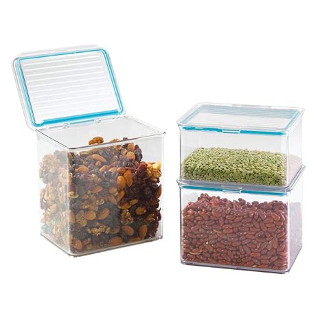 Amazon Com Mdesign Airtight Stackable Kitchen Pantry Cabinet Or