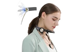 ALPHAY Adjustable Neck Support, Portable Neck Traction Device, Decompressed, Shaping, Fashion Neck Brace Cervical Collar, Forward Neck Posture Corrector for Office Worker Student Daily Life (L, Black)