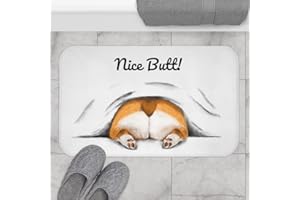 DIFNARY Nice Butt Mat Indoor Doormat Bath Rugs Non Slip, Washable Cover Floor Rug Absorbent Carpets Floor Mat Corgi Butt Gift 16x24in