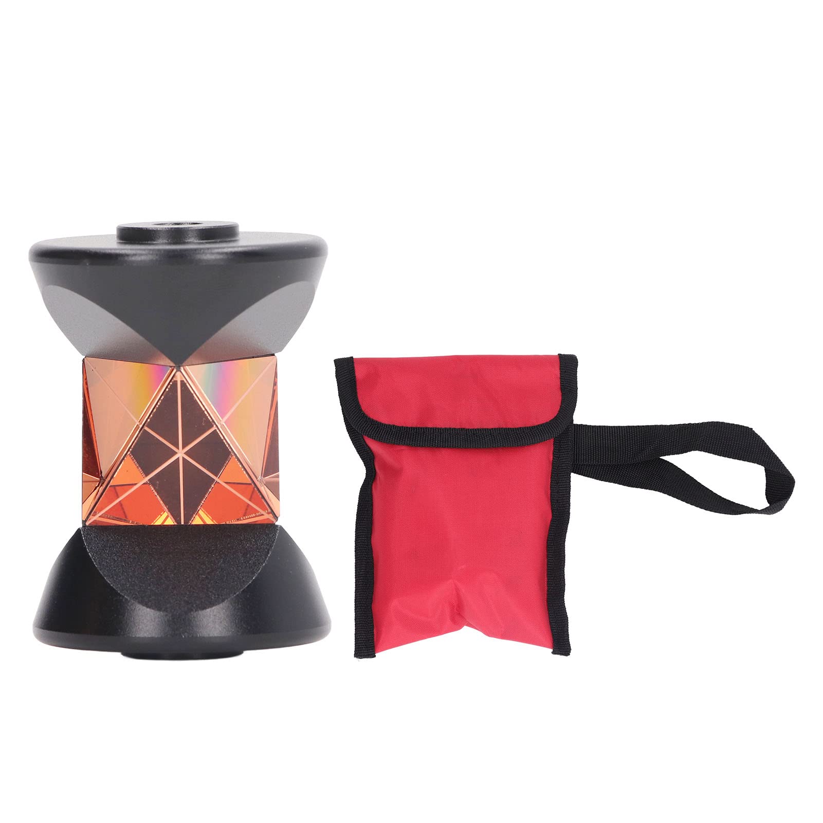 360 Degree Universal Mini Prism High Accuracy Red Film Universal Reflector with Storage Bag for Leica GRZ101 360° Total Station Reflective Prism Reflector