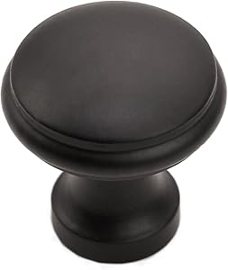 Iron Valley - 1-1/8" Round Edge Cabinet Knob - Pack of (5) - Solid Cast Iron