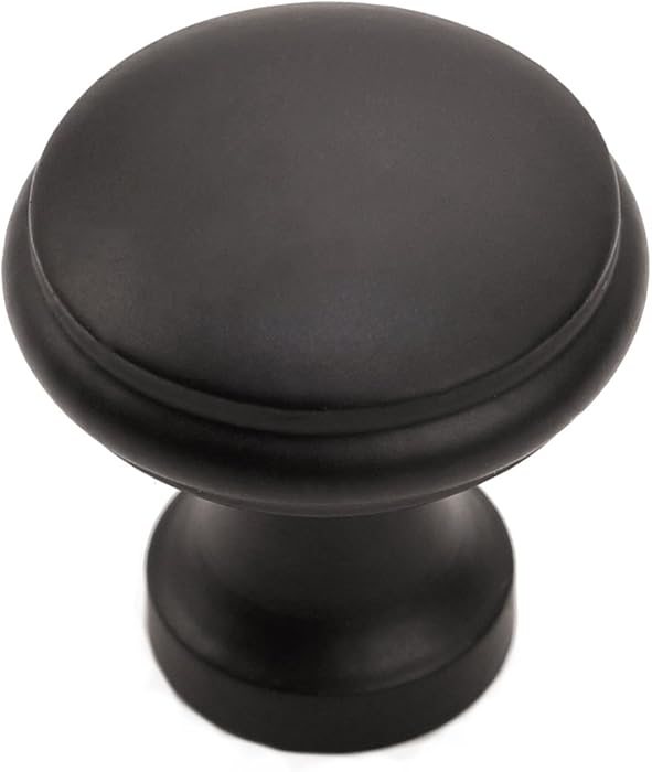 Iron Valley - 1-1/8" Round Edge Cabinet Knob - Pack of (5) - Solid Cast Iron