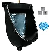 Wall Mounted Commercial Urinal Universal Washout TopSpud Urinal Bathroom Waterless Urinal for Men Plastic Toilet Garage Urinal Urine Diverter Outdoor Urinal With Hose For Home Shed Backyard RV (black
