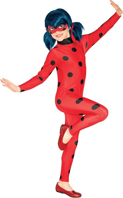 Rubies Official Miraculous Ladybug Kids Costume Large 7-8 with Eyemask
