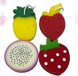 PRETYZOOM 4pcs Kids Bath Sponge Fruit Shapes Cute Soft Exfoliating Body view 5