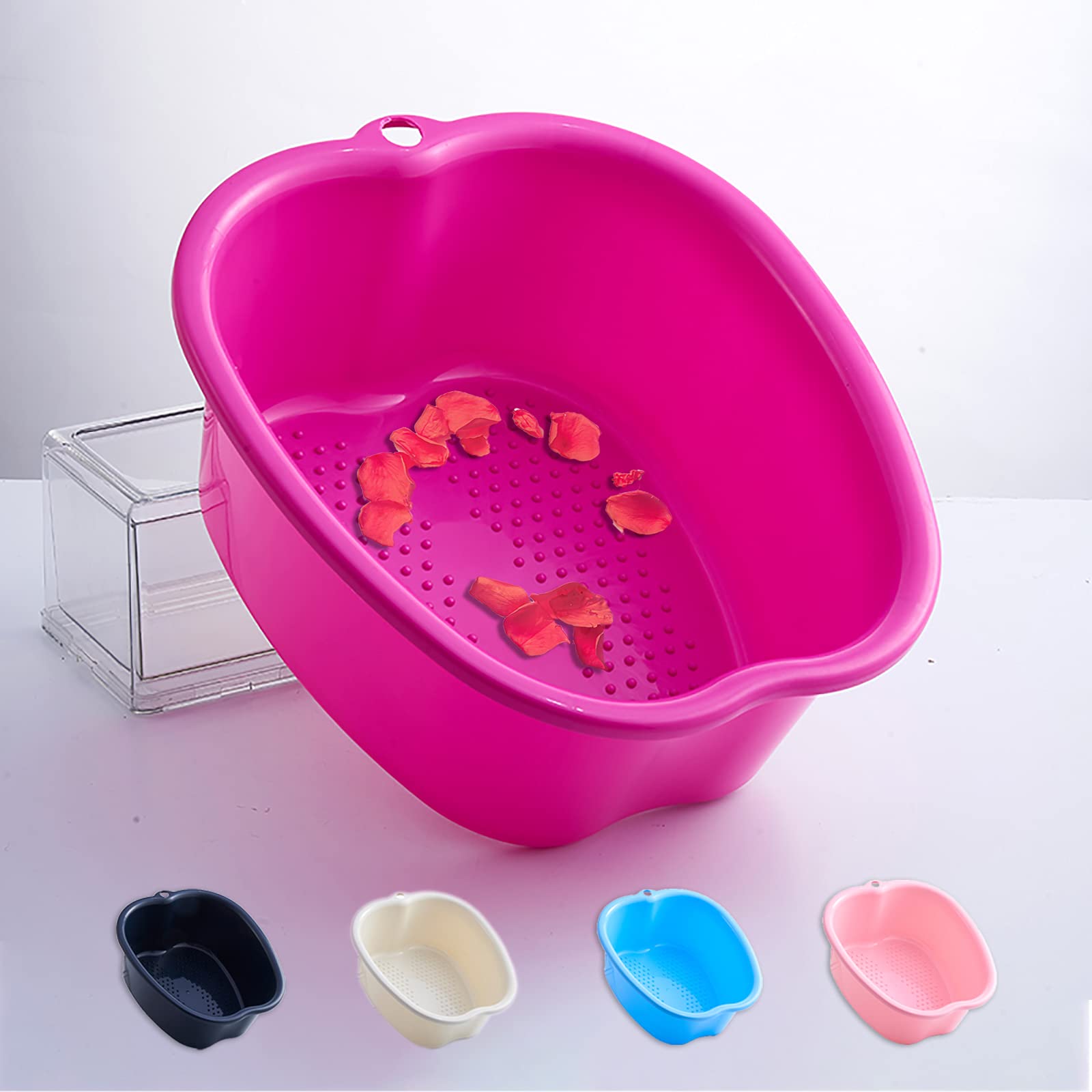 Large Foot Bath spa Bowl, Home Foot Spa Tub, Thick Sturdy Plastic Foot Soaking Bath Basin for Pedicure, Detox and Massage, Perfect to Soak Your Feet, Toe Nails and Ankles
