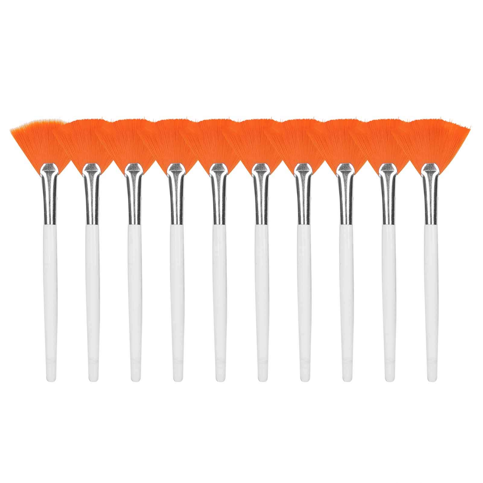 10pcs Facial Mask Brushes, Cosmetic Makeup Soft Facial Mask Applicator Fan Brushes