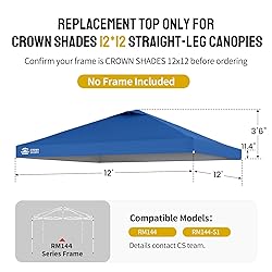 CROWN SHADES 12x12 Canopy Replacement Top - Only