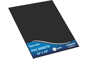 Mega Format 12" x 16" Rigid PVC Plastic Sheets - Sintra PVC Sheet, Celtec PVC Board - Hard Plastic Sheet, PVC Sheets Plastic - 1/8" 3mm Thick - 1-Pk-Black