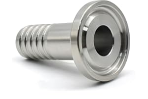 QMINOX 1/2" Tri Clamp Hose Barbed Adapter SS316 with Flange 25.2mm Sanitary Hose Pipe Fitting