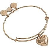Alex and Ani Silver Metal Heart Charm Bangle