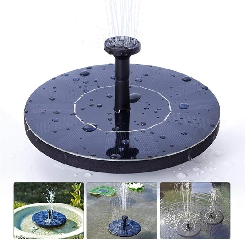 LAWOHO Solar Fountain for Bird Bath 1.5W Pump 4 Heads Auto Start 3s