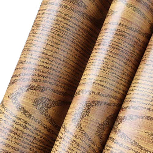 Self Adhesive Wood grain furniture stickers PVC wallpaper cabinets Gloss Film Vinyl Counter Top Decal 24inch by 78inch (Red curved wood)