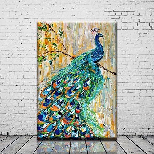 Animal Oil Painting Art Print on the Canvas Unframed Artwork Peacock-24"x36"