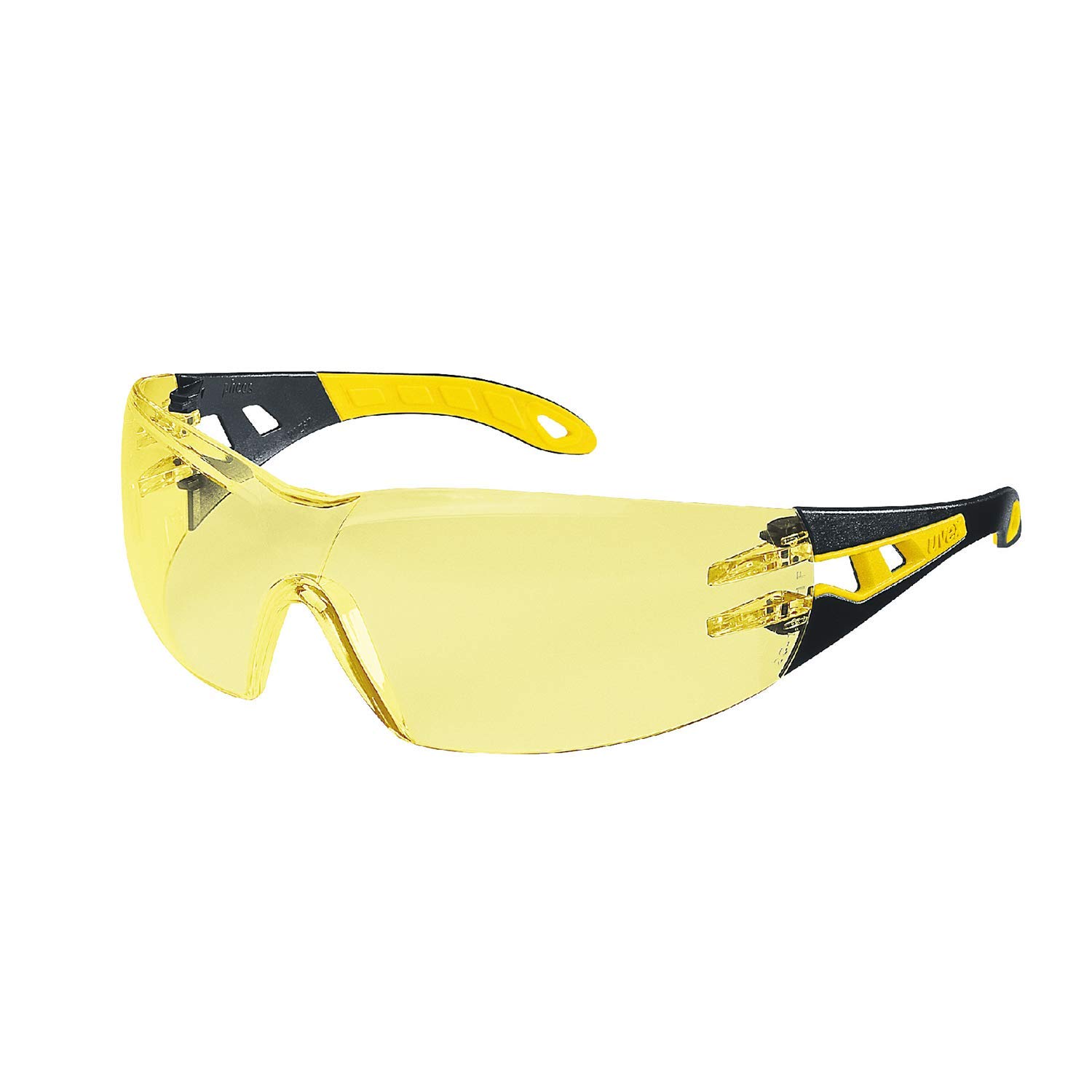 Uvex Pheos Safety Glasses - Anti-Fog and Scratch and Chemical Resistant - Yellow with Amber Lenses