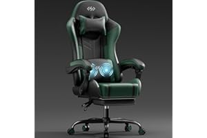 HLDIRECT Gaming Chair, Video Game Chair with Pocket Spring Cushion, Ergonomic Computer Chair for Adults with Headrest and Mas