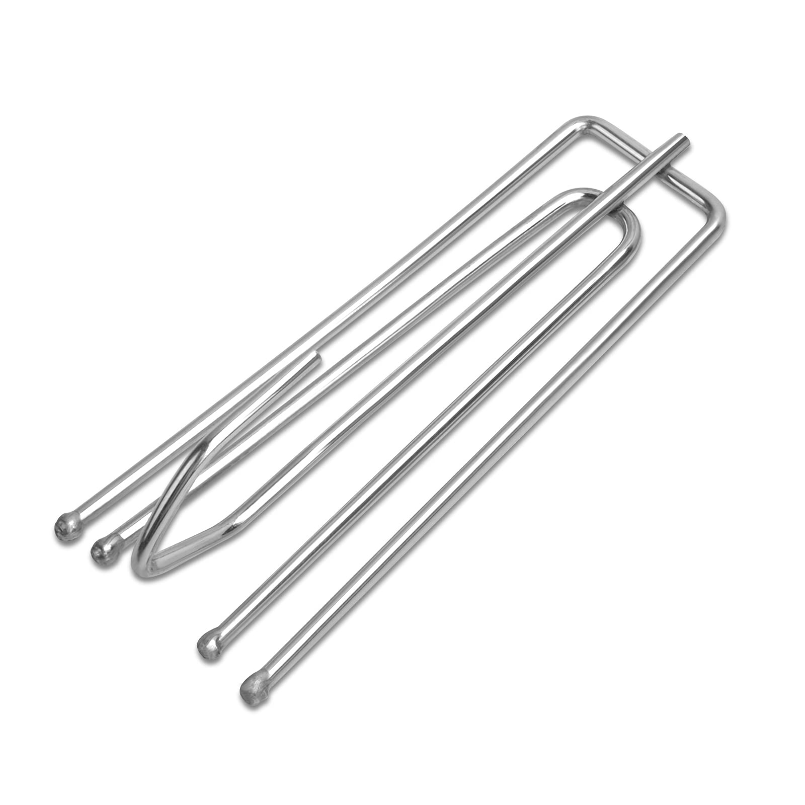 JHSJ 45 PCS Metal Curtain Hooks, Stainless Steel Pinch Pleat Header Tape Pins Deep Prong Hooks for Pinch Pleat Header Curtain, Hanging Pleated Drapes (Silver)